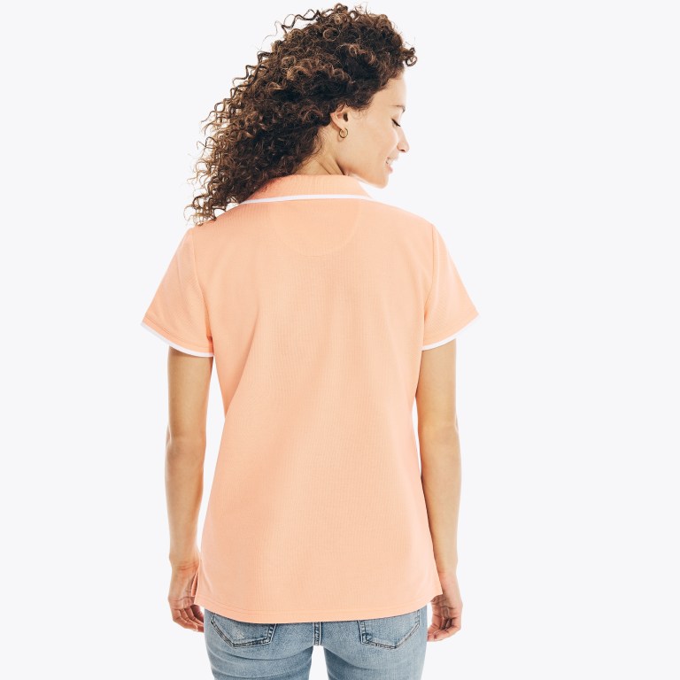 Nautica Sustainably Crafted Ocean Split-neck Poloshirt Dames Oranje | NtYmGxnj