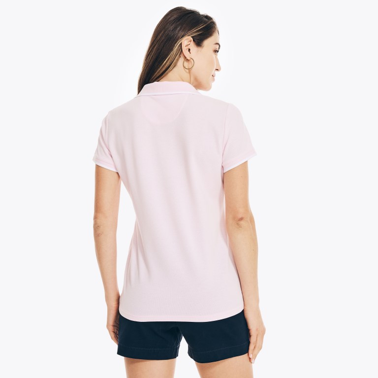 Nautica Sustainably Crafted Ocean Split-neck Poloshirt Dames Roze | v4uYh4L0