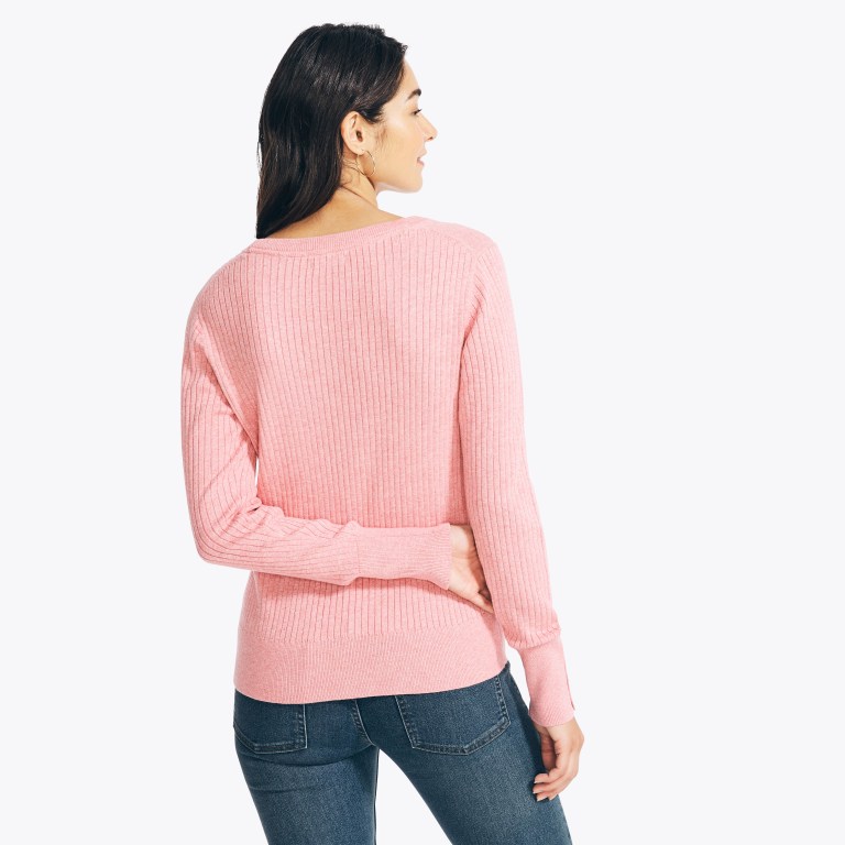 Nautica Sustainably Crafted Rib-knit Truien Dames Roze | XxrNAv0E