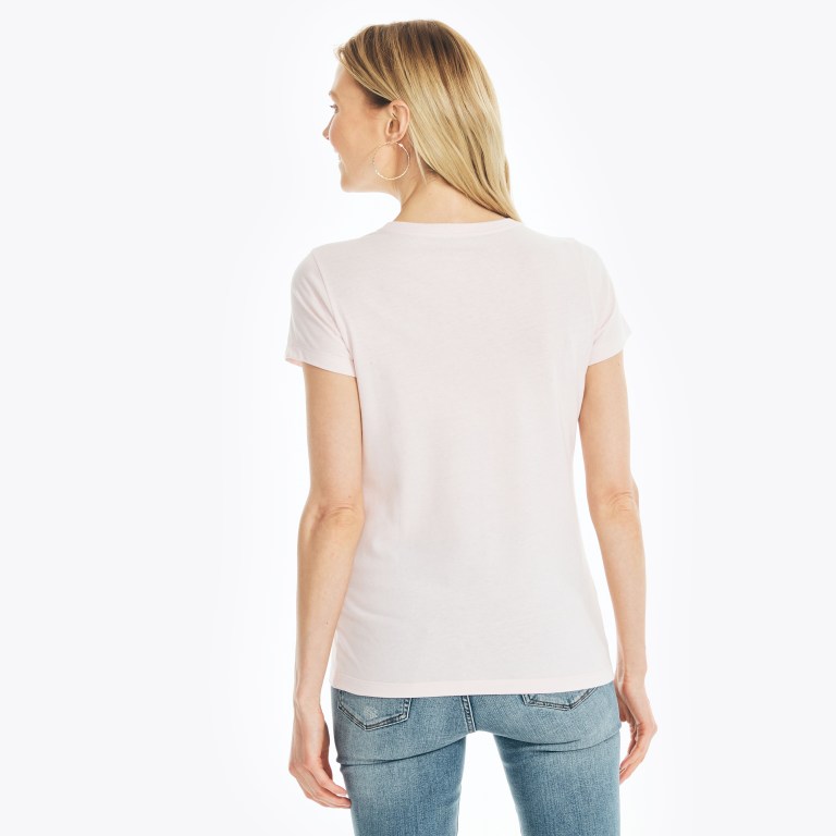 Nautica Sustainably Crafted Sailing Grafische T-shirts Dames Roze | T6v36ZLb