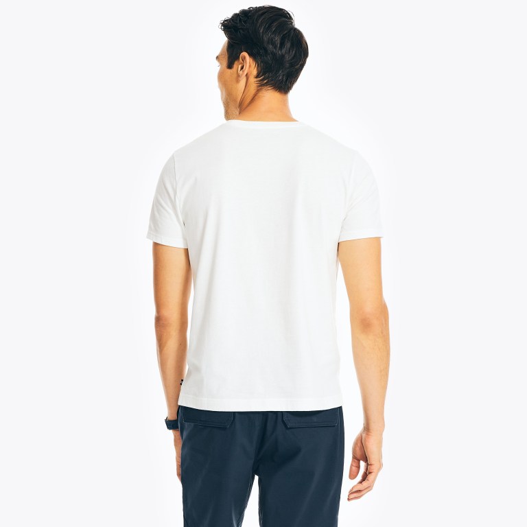 Nautica Sustainably Crafted Sailing Grafische T-shirts Heren Wit | qovO4WPi