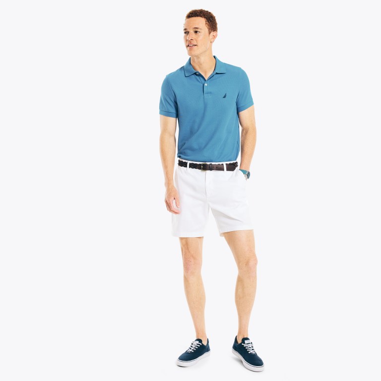 Nautica Sustainably Crafted Slim Fit Performance Deck Poloshirt Heren Blauw | eQCAqff7