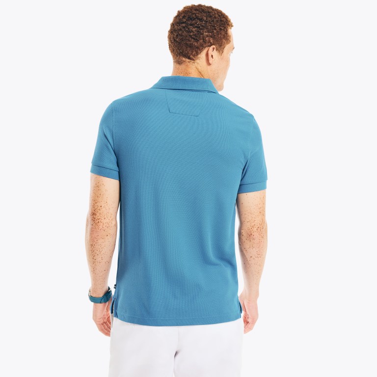 Nautica Sustainably Crafted Slim Fit Performance Deck Poloshirt Heren Blauw | eQCAqff7