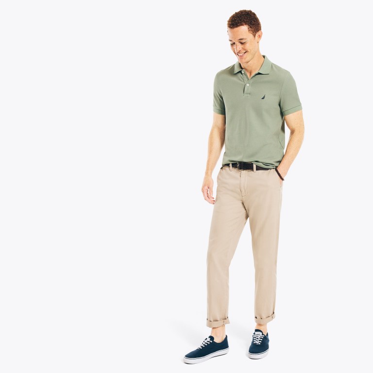 Nautica Sustainably Crafted Slim Fit Performance Deck Poloshirt Heren Groen | qOiQOZ9F