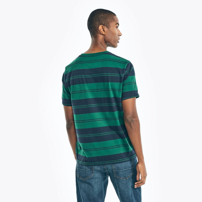 Nautica Sustainably Crafted Striped T-shirts Heren Groen | FcZMrfxx