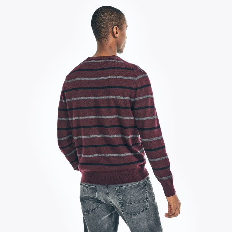 Nautica Sustainably Crafted Striped Truien Heren Rood | gh6DLNaz