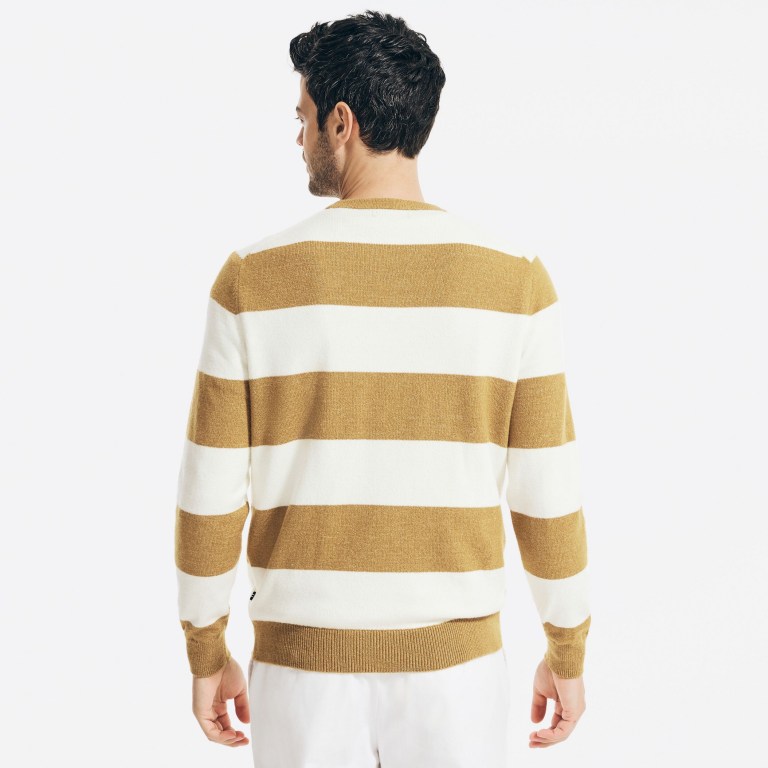 Nautica Sustainably Crafted Striped Truien Heren Bruin | k6t4lHdt