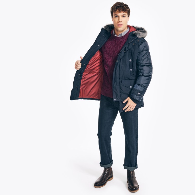 Nautica Sustainably Crafted Tempasphere Parka Jassen Heren Donkerblauw | O8QNPS3v