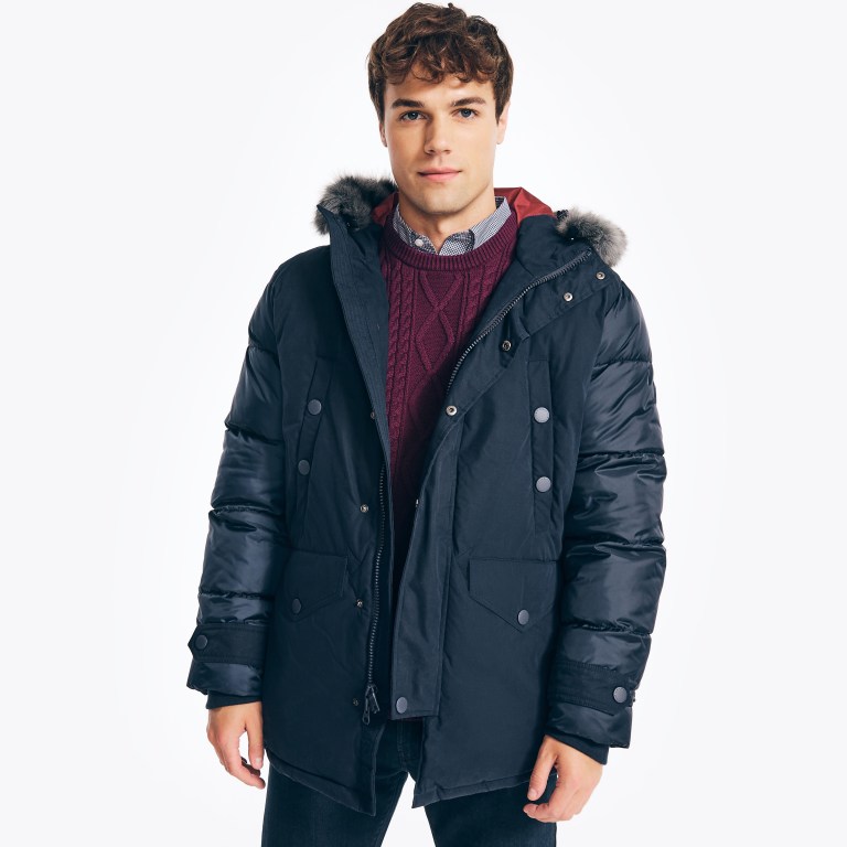 Nautica Sustainably Crafted Tempasphere Parka Jassen Heren Donkerblauw | O8QNPS3v