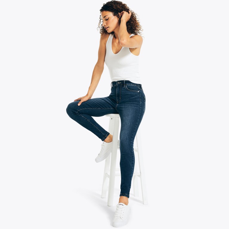 Nautica Sustainably Crafted True Flex Fit High-rise Skinny Denim Jeans Dames Blauw | E9lyItiL