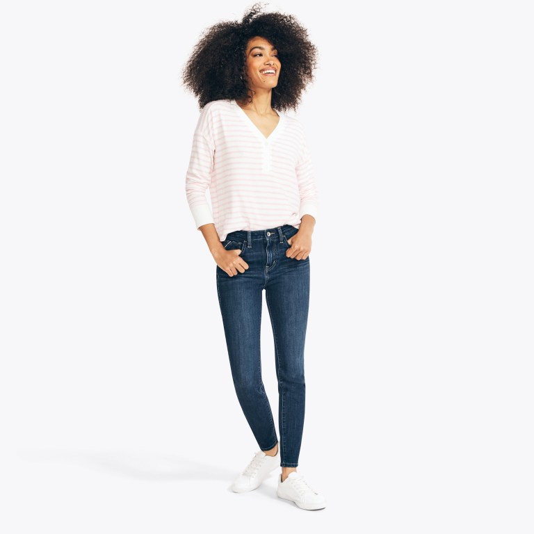 Nautica Sustainably Crafted True Flex High-rise Curvy Fit Skinny Denim Jeans Dames Blauw Geel | LVoBmT6H