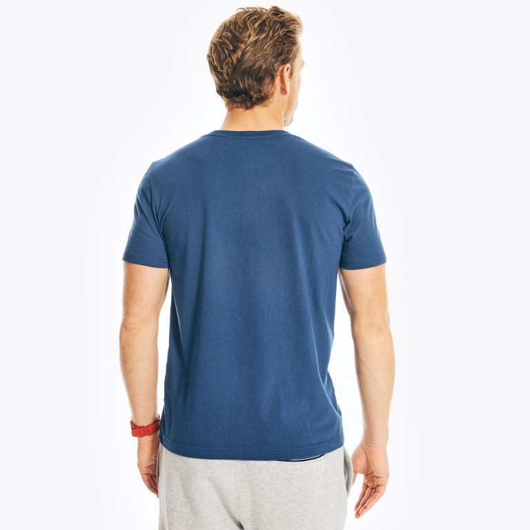 Nautica Sustainably Crafted Usa Sailboat Grafische T-shirts Heren Blauw | hbdu6tjA