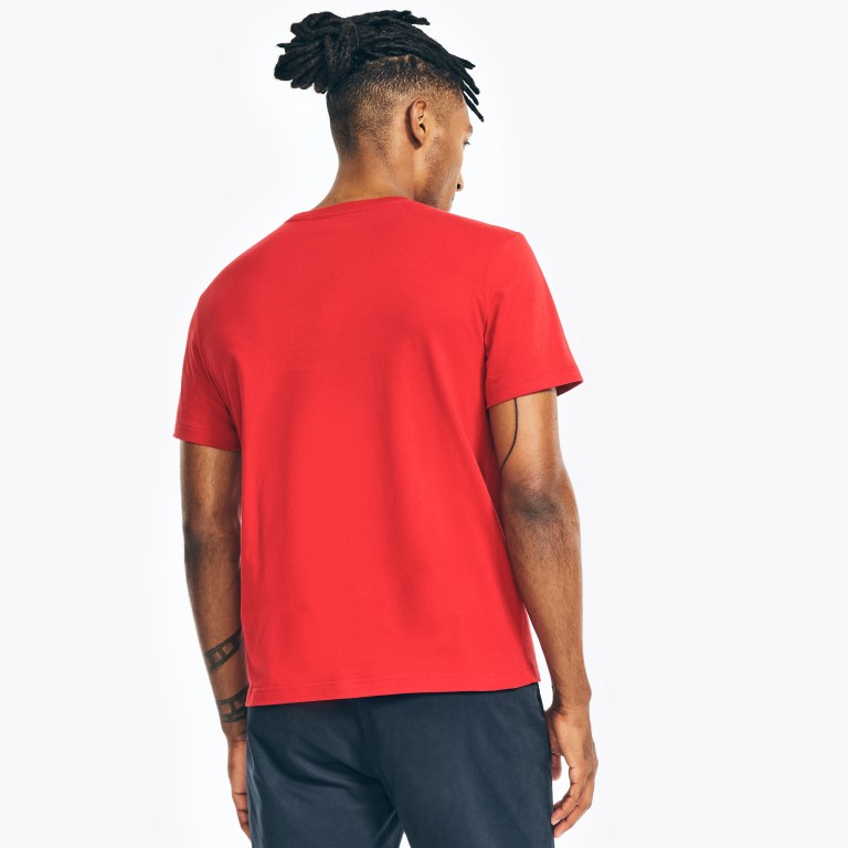 Nautica Sustainably Crafted Yacht Logo Grafische T-shirts Heren Rood | gIEFCIQZ