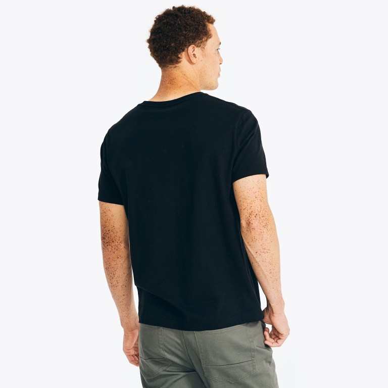 Nautica Sustainably Crafted Yacht Logo Grafische T-shirts Heren Zwart | xA0yAXQA