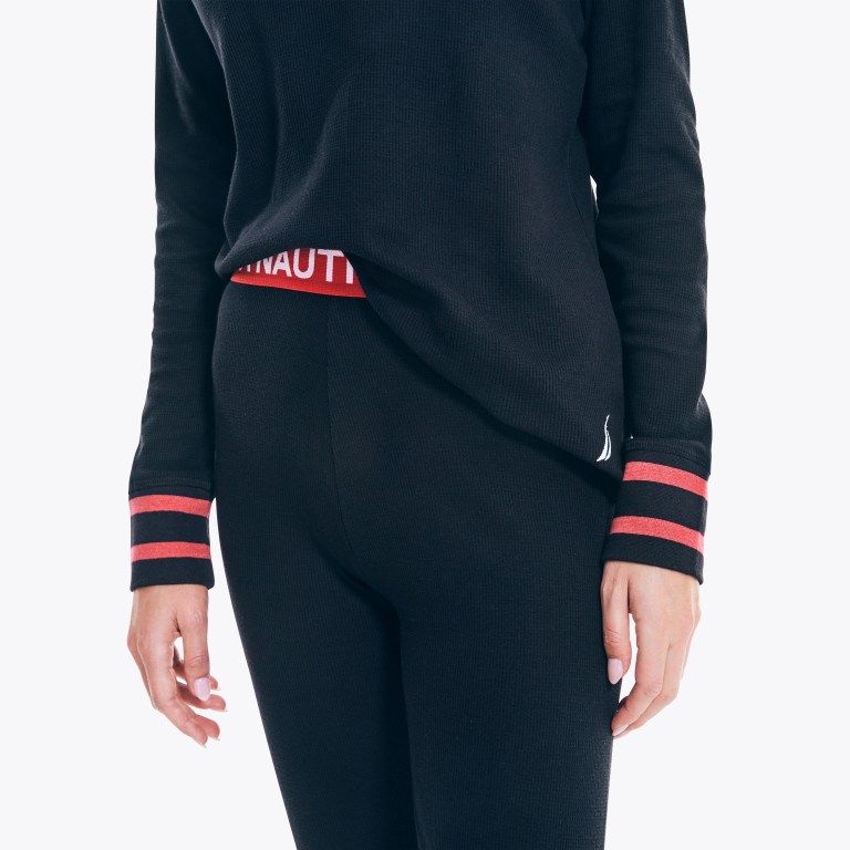 Nautica Thermal Set Sleepwear Dames Zwart | W2bBOwKV