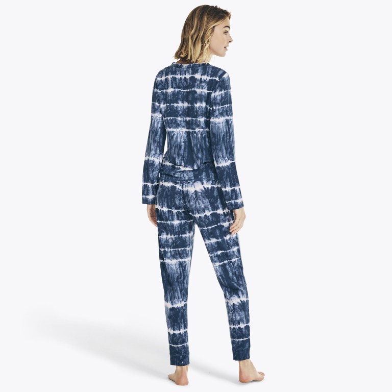 Nautica Tie-dye Print Pajama Set Sleepwear Dames Blauw | ZADmAWJK