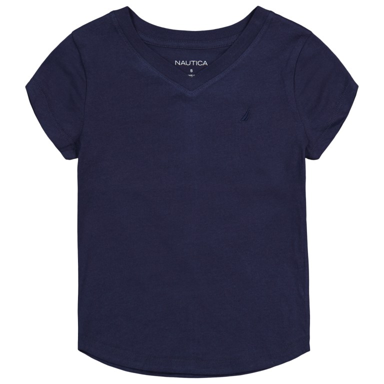 Nautica Toddler V-neck (2t-4t) T-shirts Meisjes Donkerblauw | WxT9HCPR