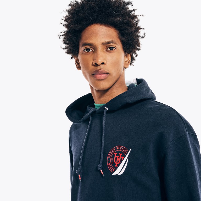 Nautica Urban Necessities X Nautica Grafische Pullover Hoodie Sweatshirts Heren Donkerblauw | OeMDncnu