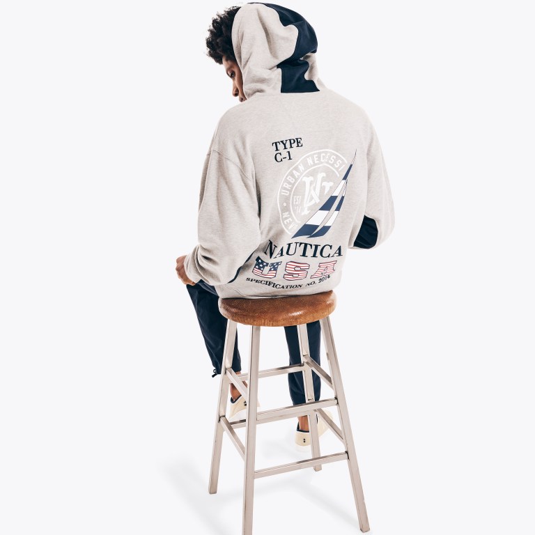 Nautica Urban Necessities X Nautica Grafische Pullover Hoodie Sweatshirts Heren Grijs | XPsuevR1