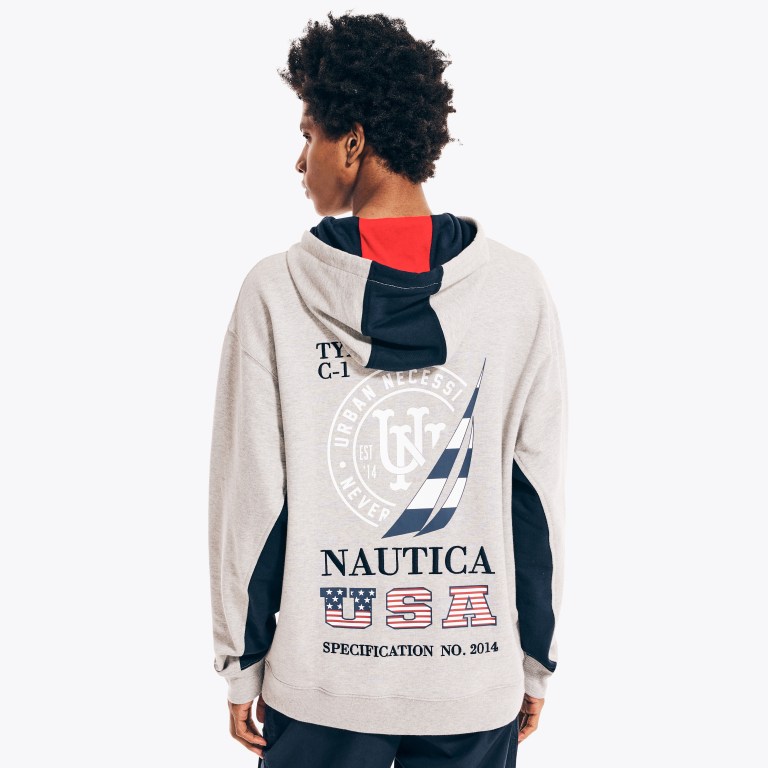 Nautica Urban Necessities X Nautica Grafische Pullover Hoodie Sweatshirts Heren Grijs | XPsuevR1