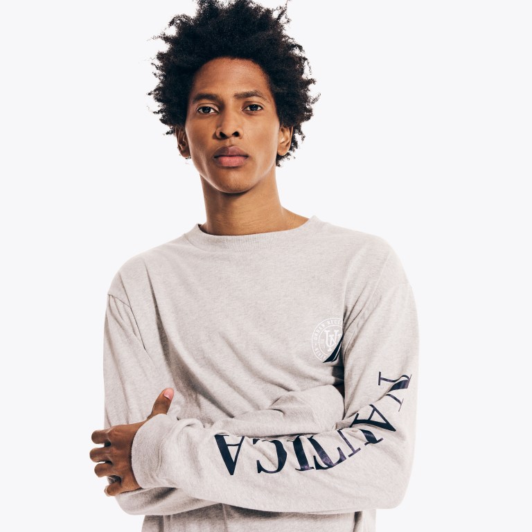 Nautica Urban Necessities X Nautica Grafische Long-sleeve T-shirts Heren Grijs | ZuKWJASO