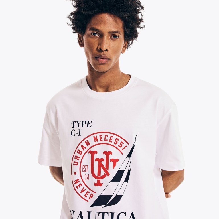 Nautica Urban Necessities X Nautica Grafische T-shirts Heren Wit | ehBRdU6y