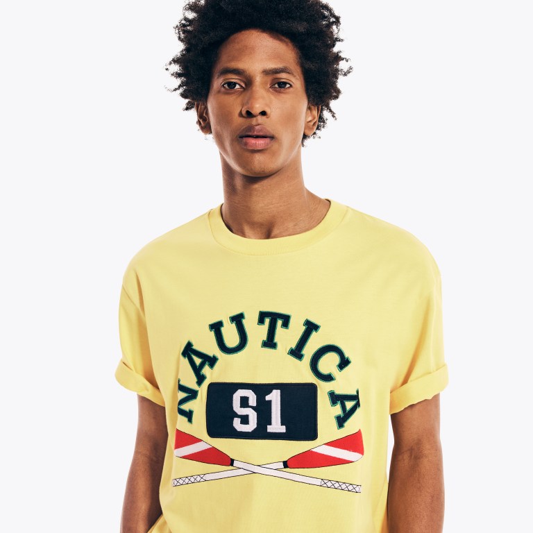 Nautica Urban Necessities X Nautica Grafische T-shirts Heren Lichtgeel | qz1d3IzU