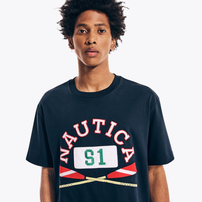 Nautica Urban Necessities X Nautica Grafische T-shirts Heren Donkerblauw | zcn12Z4x