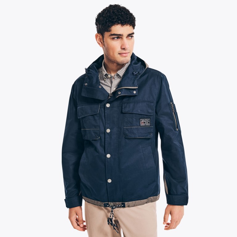 Nautica Utility Met Capuchon Jassen Heren Donkerblauw | nHduWIk9