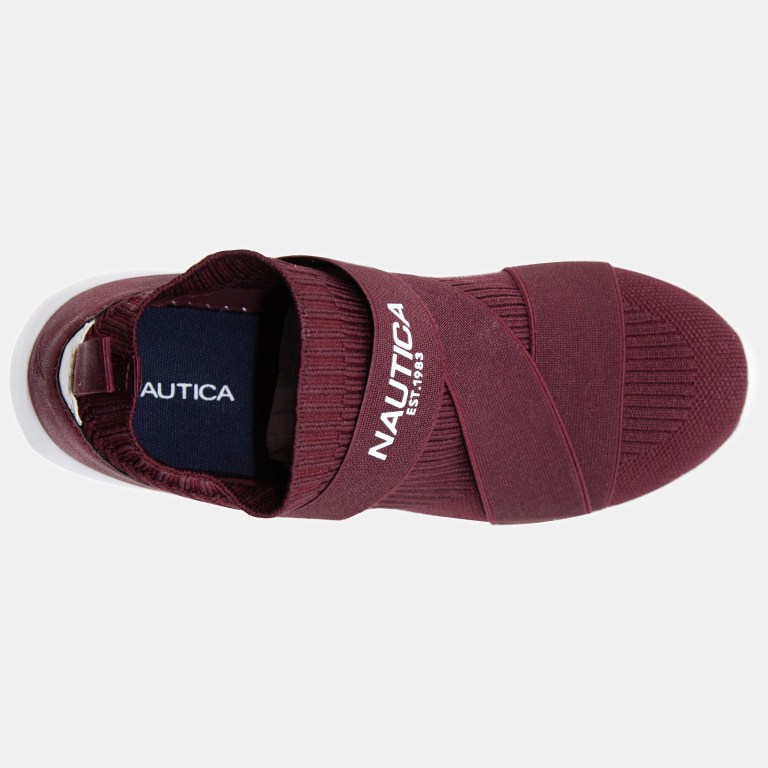 Nautica Vivien Knit Sneakers Dames Rood | VfKIZcNk