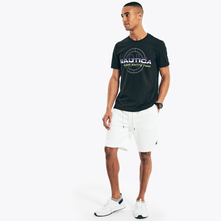 Nautica Wedstrijd Sustainably Crafted Sailing Team Grafische T-shirts Heren Zwart | e2hFAfor