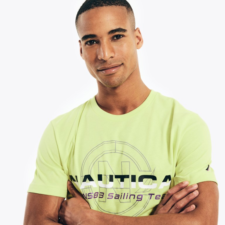 Nautica Wedstrijd Sustainably Crafted Sailing Team Grafische T-shirts Heren Goud | obMRESd9