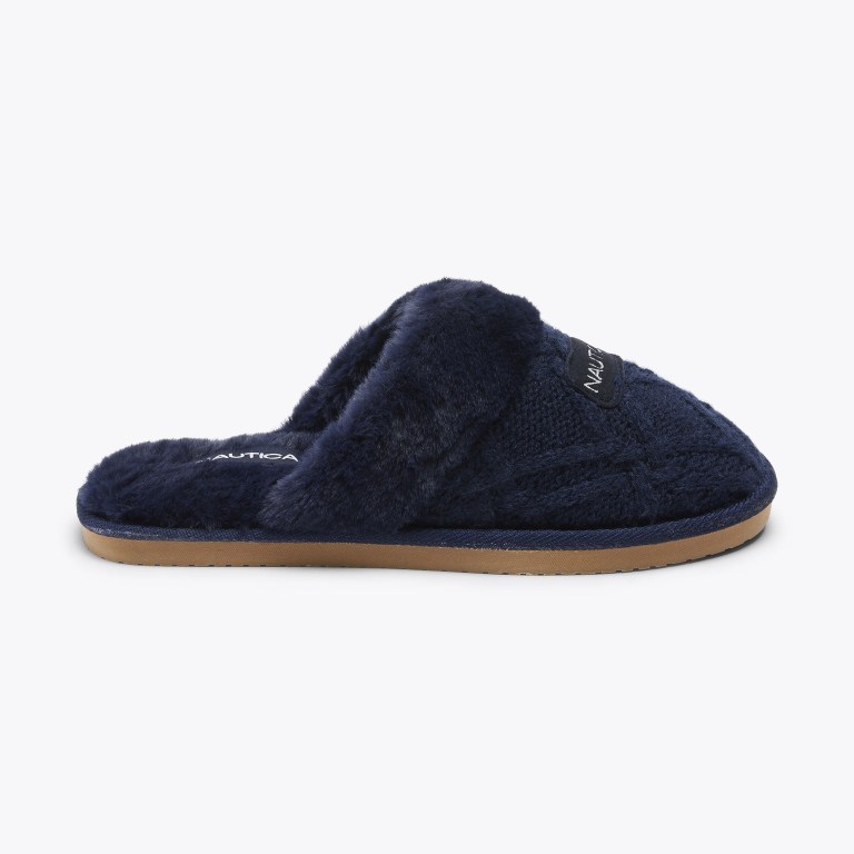 Nautica Wool Knit Slippers Dames Donkerblauw | xFdUcUw6