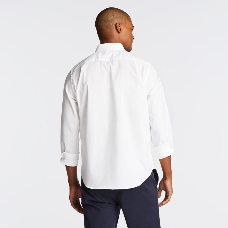 Nautica Wrinkle-resistant Wear To Werk Overhemd Heren Wit | QzMKRk8D