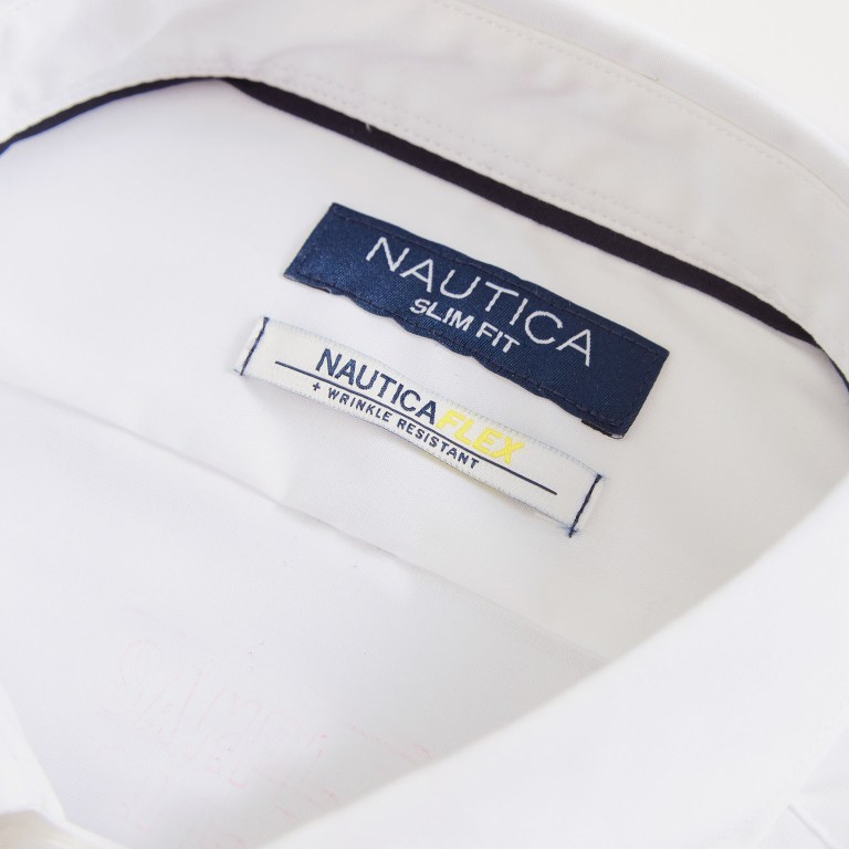 Nautica Wrinkle-resistant Wear To Werk Overhemd Heren Wit | cK8P1uVQ