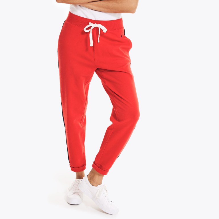 Nautica Colorblock Stretch-fleece Jogger Sweatshirts Dames Rood | twmHhg3Y