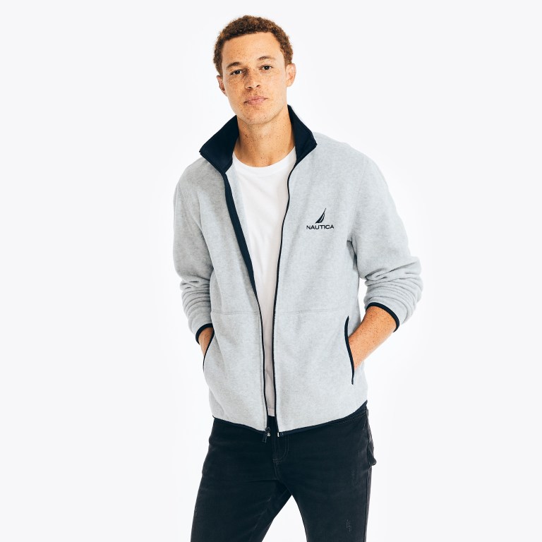 Nautica Full-zip Nautex Fleece Sweatshirts Heren Grijs | dZn1g1ri