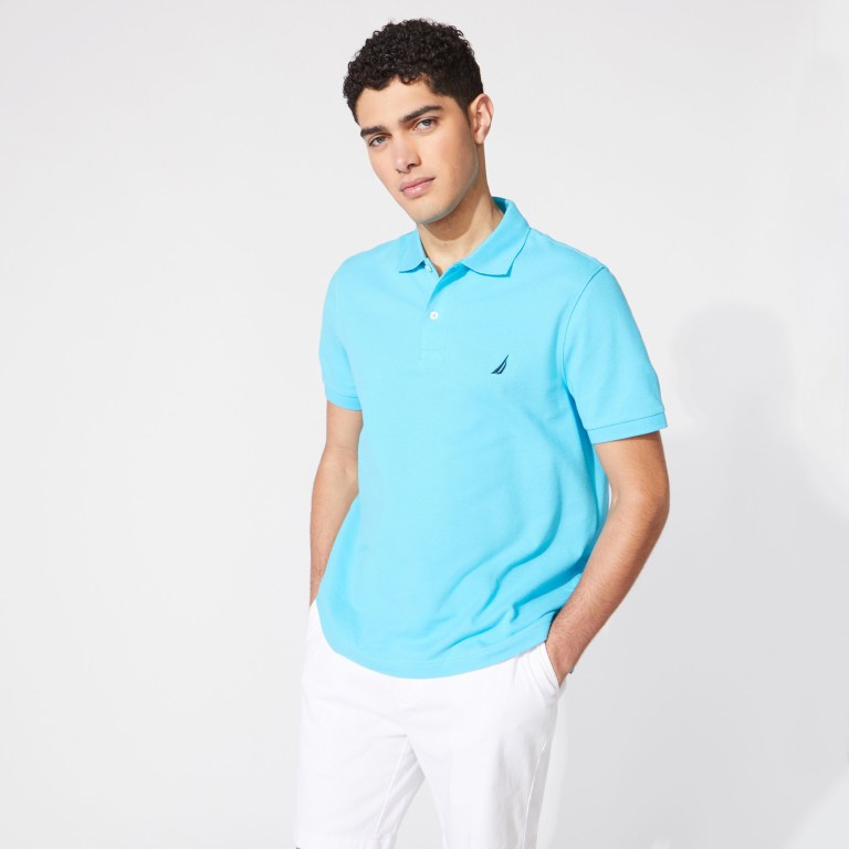 Nautica Klassieke Fit Deck Poloshirt Heren Lichtturquoise Blauw | LjbesMGj