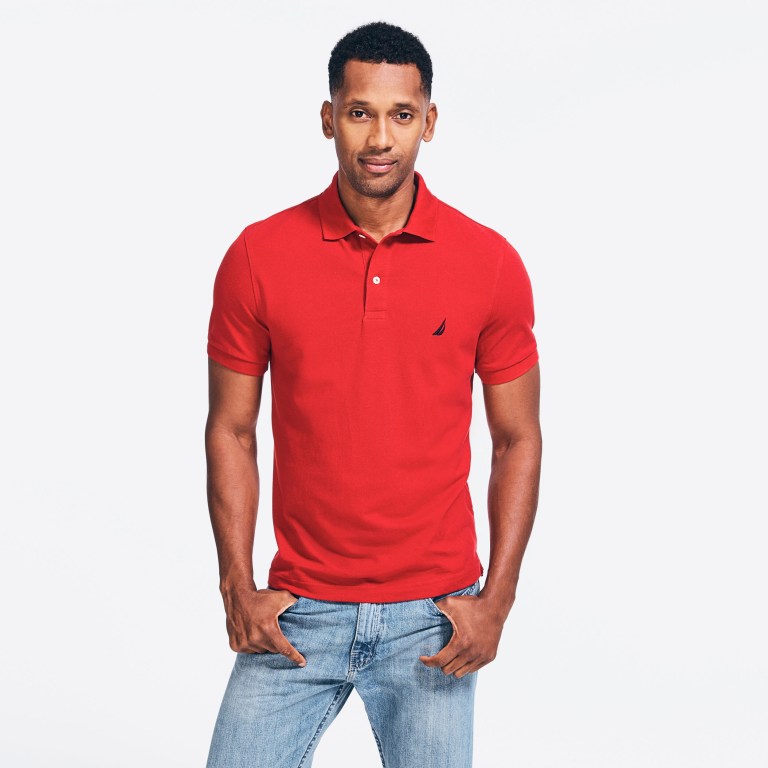 Nautica Klassieke Fit Deck Poloshirt Heren Rood | QCOUbpGR