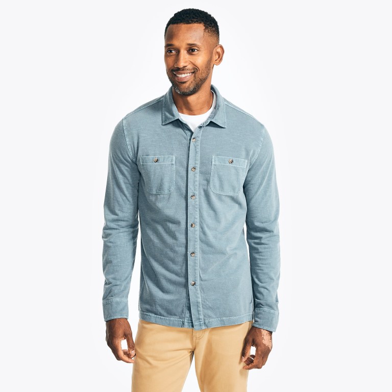 Nautica Klassieke Fit Overhemd Heren Turquoise | 96xgSW8Z