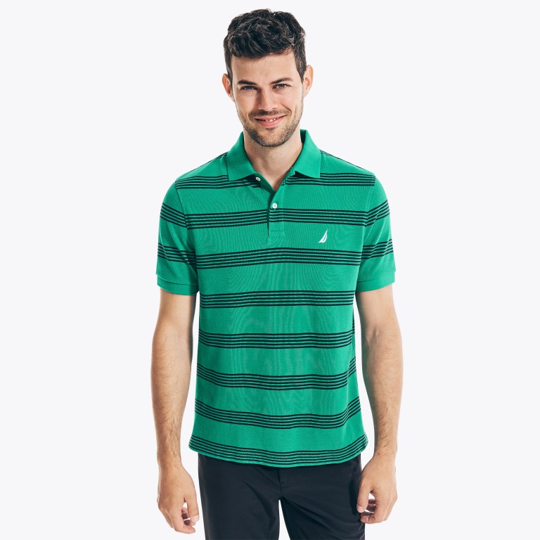 Nautica Klassieke Fit Striped Deck Poloshirt Heren Groen | xkWrIdJp