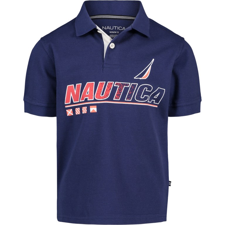 Nautica Little Logo Graphics (4-7) Poloshirt Jongens Donkerblauw | nXldutVy