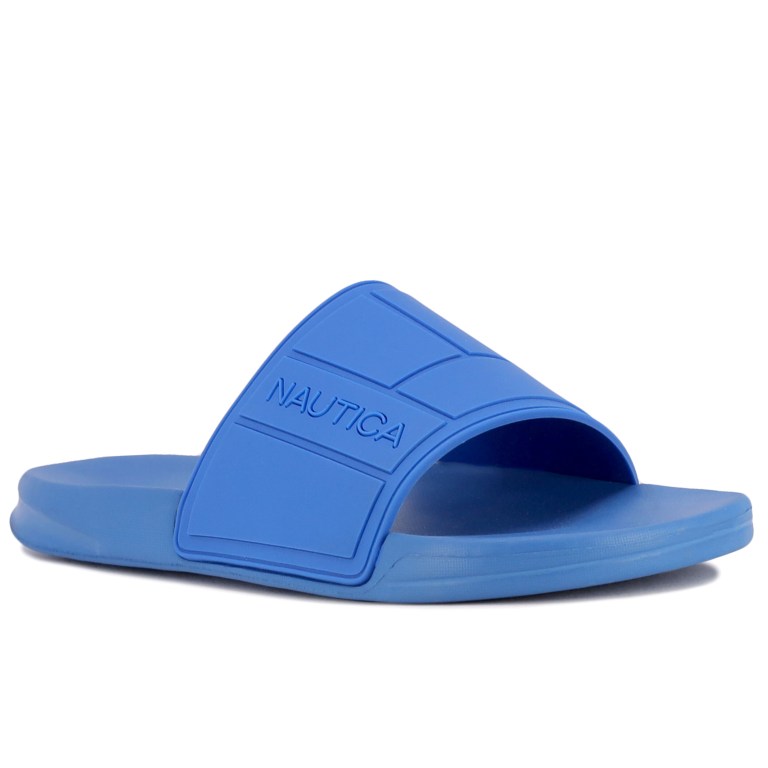 Nautica Logo-embossed Badslippers Heren Donkerblauw | zMxW8QGv