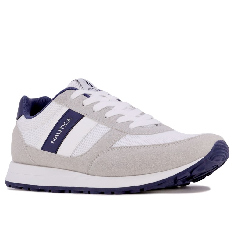 Nautica Mesh Sneakers Heren Wit Lichtturkoois | WPeiXosf