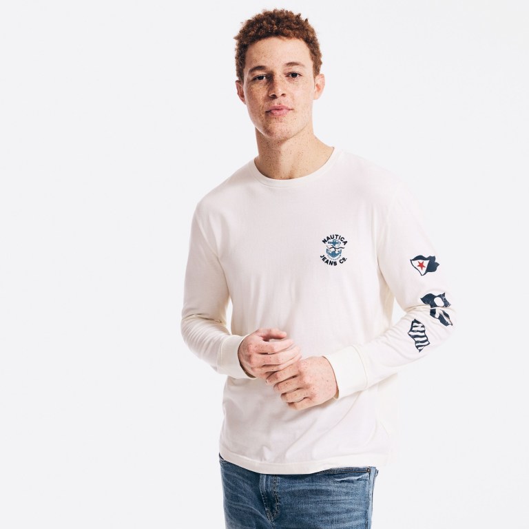 Nautica Nautica Co. Sustainably Crafted Grafische Long-sleeve T-shirts Heren Room | XBlJaXt7