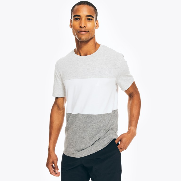 Nautica Navtech Colorblock T-shirts Heren Grijs | jknB5dy2