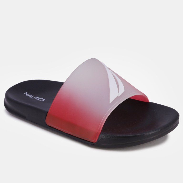 Nautica Oversized J-class Badslippers Heren Wit Lichtturkoois | HAlN3ze7