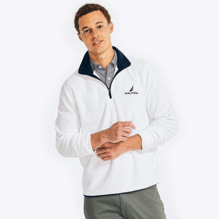 Nautica Quarter-zip Nautex Fleece Sweatshirts Heren Wit | 1i722uuy