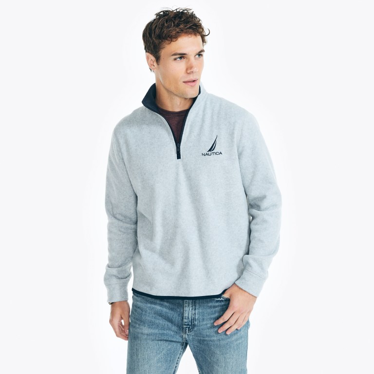 Nautica Quarter-zip Nautex Fleece Sweatshirts Heren Grijs | RBmhv9Sk