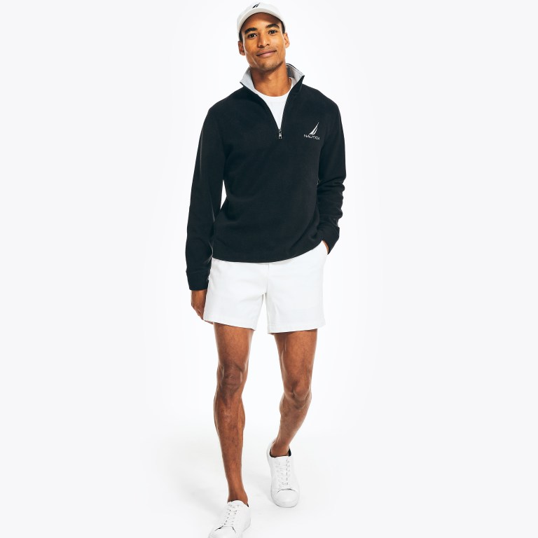 Nautica Quarter-zip Nautex Fleece Sweatshirts Heren Zwart | jGr13Voq